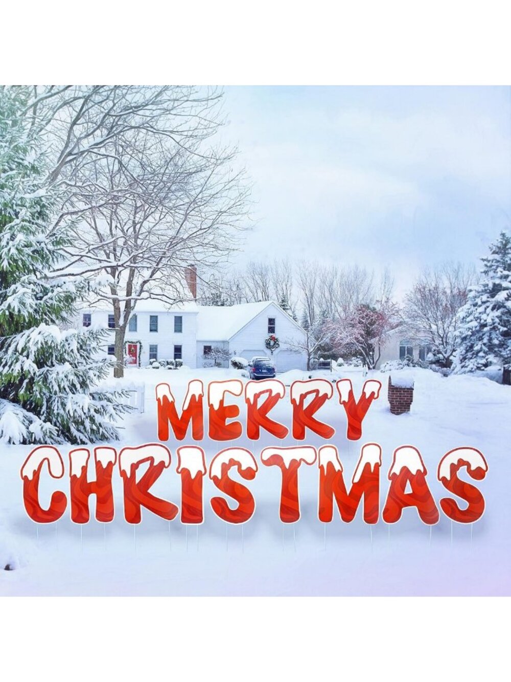 Festive Christmas Yard Signs Set - 16" Weather Resistant Lawn Decor, 14 Pcs